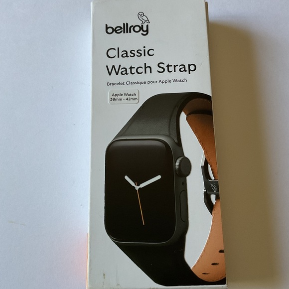 BELLROY CLASSIC APPLE WATCH LEATHER STRAP BLACK SMALL APPLE WATCH 38-42 NWT main image 6